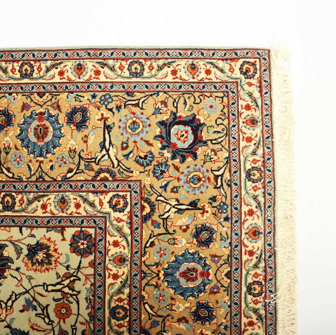 Masterpiece Signed Pistachio Tone Kashan Rug - Image 6