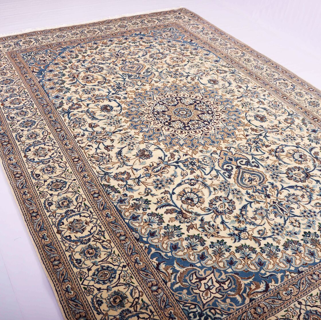 3.5×2.4M Handmade Silkinlaid Persian Nain Rug - Image 3