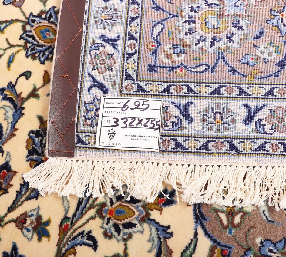 3.3x2.5M Pistachio Tone Persian Kashan Rug - Image 7