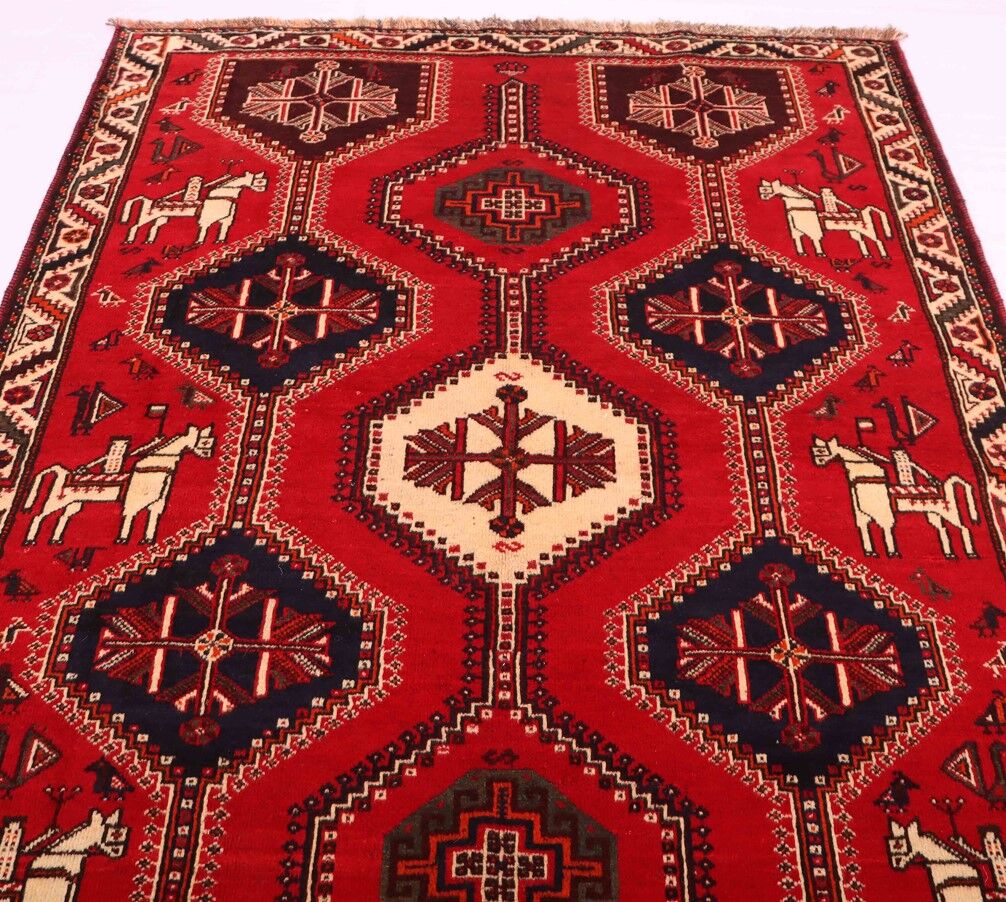 2.5x1.6M Qashghai Shiraz Rug (Old & Repaired)