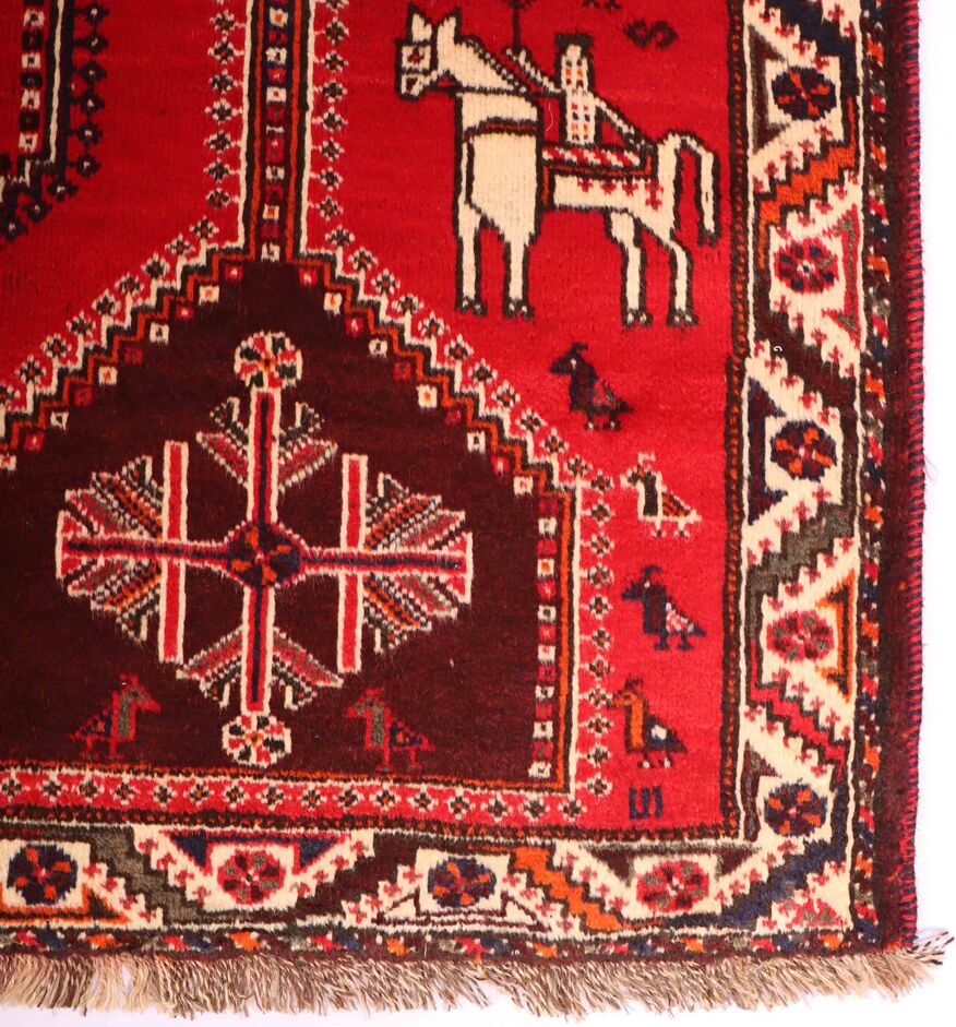 2.5x1.6M Qashghai Shiraz Rug (Old & Repaired) - Image 5