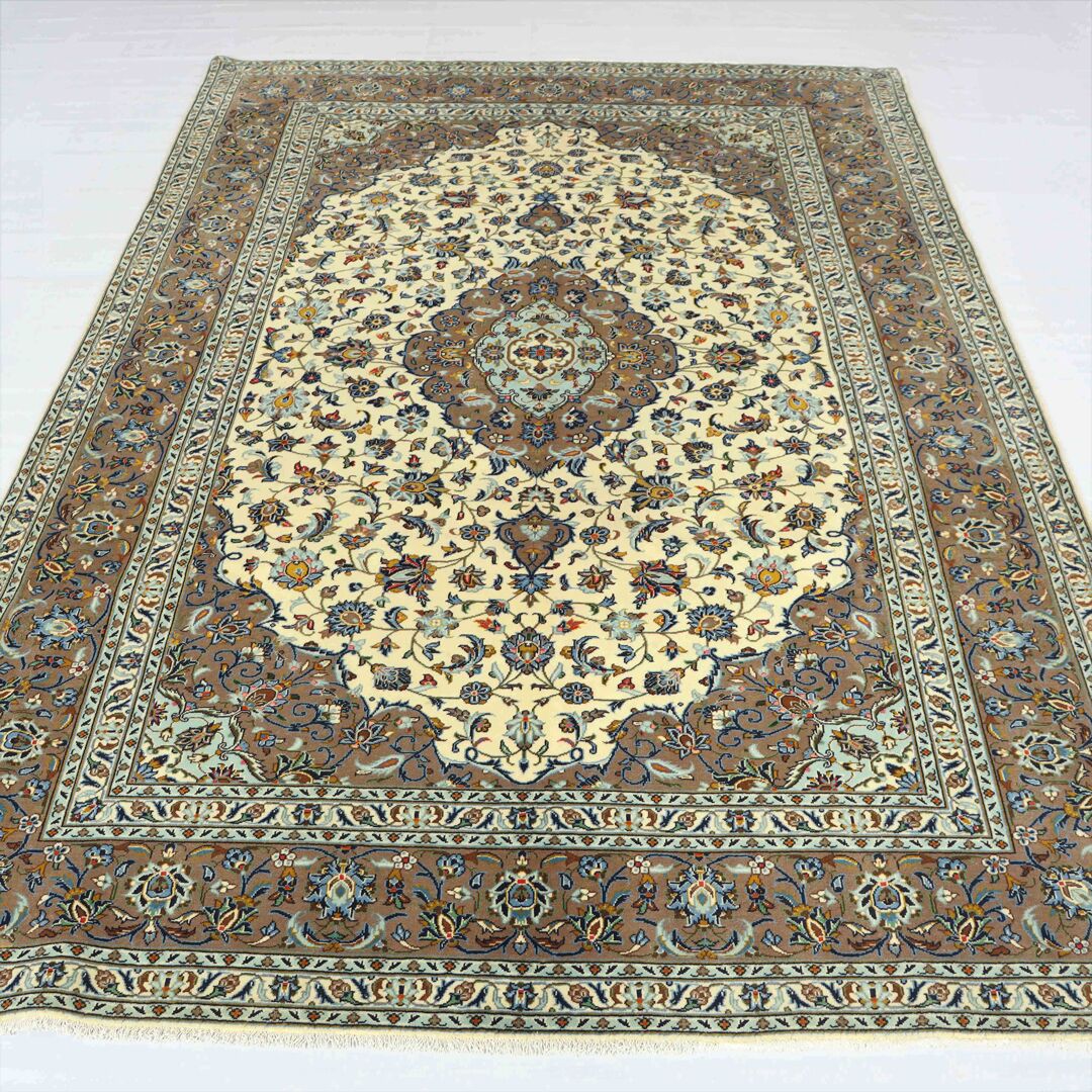 3x2M Beige Persian Kashan Rug - Image 2