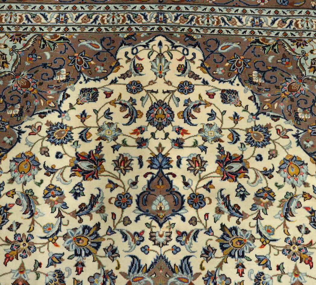3x2M Beige Persian Kashan Rug - Image 5