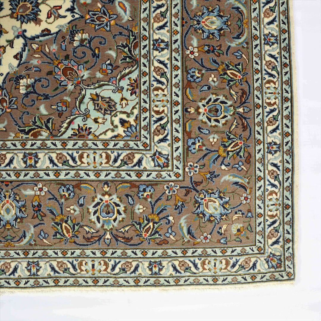 3x2M Beige Persian Kashan Rug - Image 6