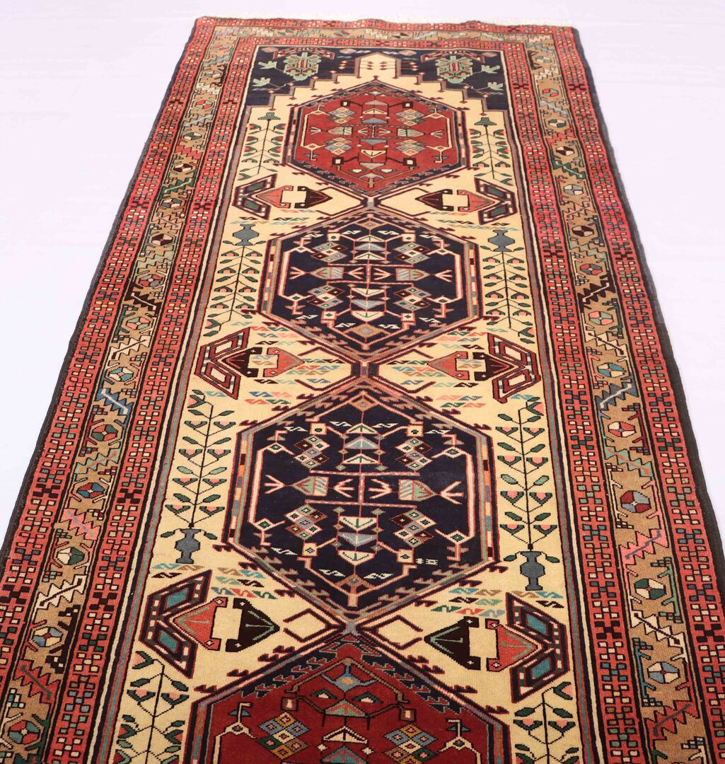 3x1.3 M Ardebil Serapi Persian Runner Rug - Image 3
