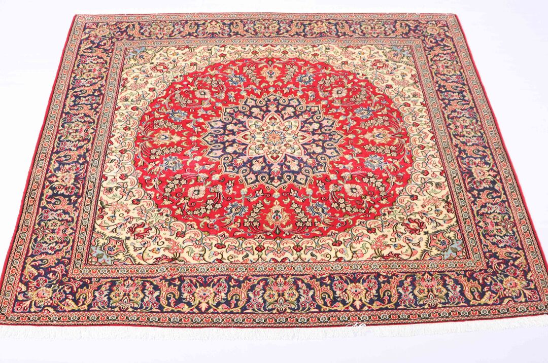 Square Vintage Qom Rug