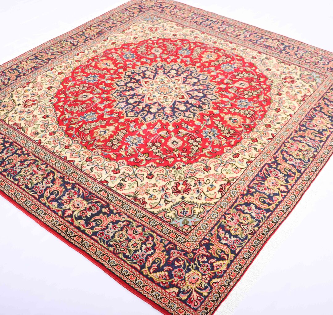 Square Vintage Qom Rug - Image 2