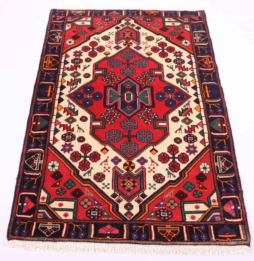 1.4x0.9M Tribal Persian Saveh Rug - Image 2