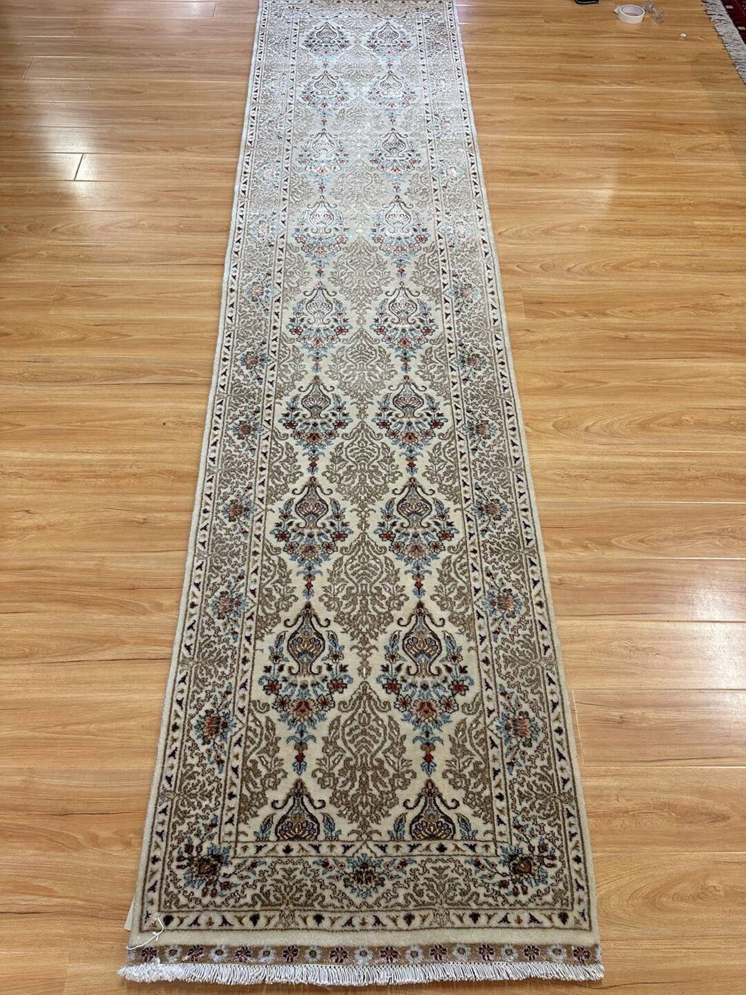 3m Masterpiece Handmade Wool and Silk Indian Runner - Image 11