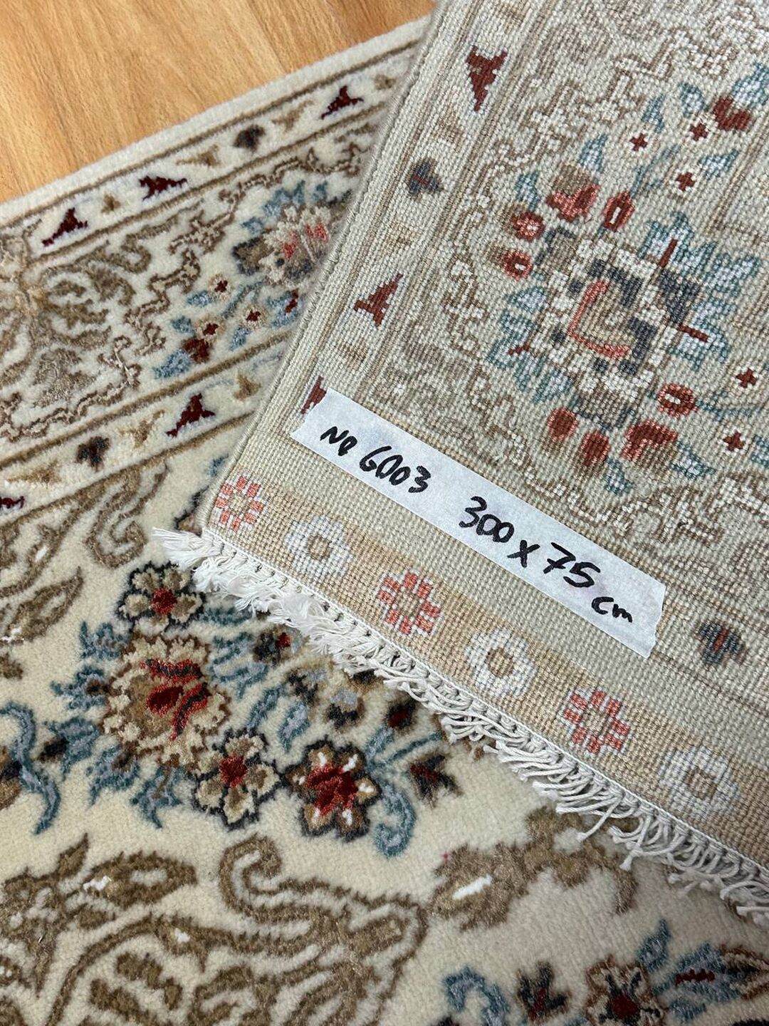 3m Masterpiece Handmade Wool and Silk Indian Runner - Image 14