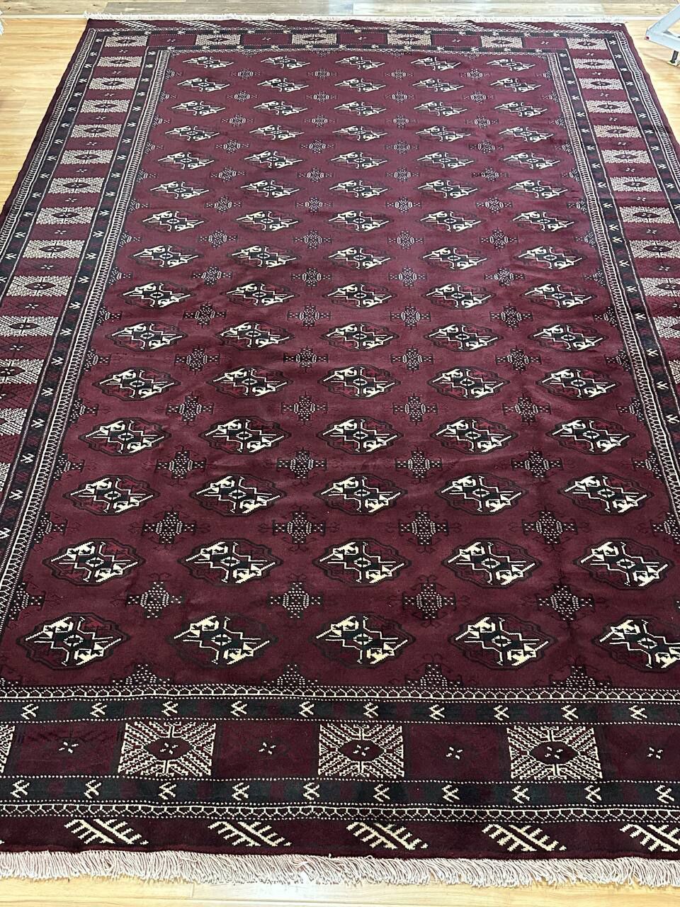 3.8x2.5M Chocolate Tone Turkoman Bokhara Rug - Image 2