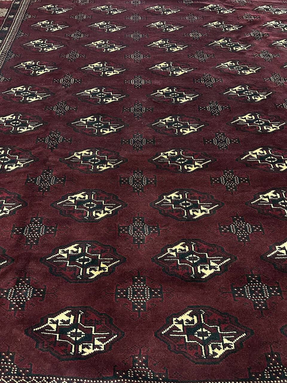 3.8x2.5M Chocolate Tone Turkoman Bokhara Rug - Image 7