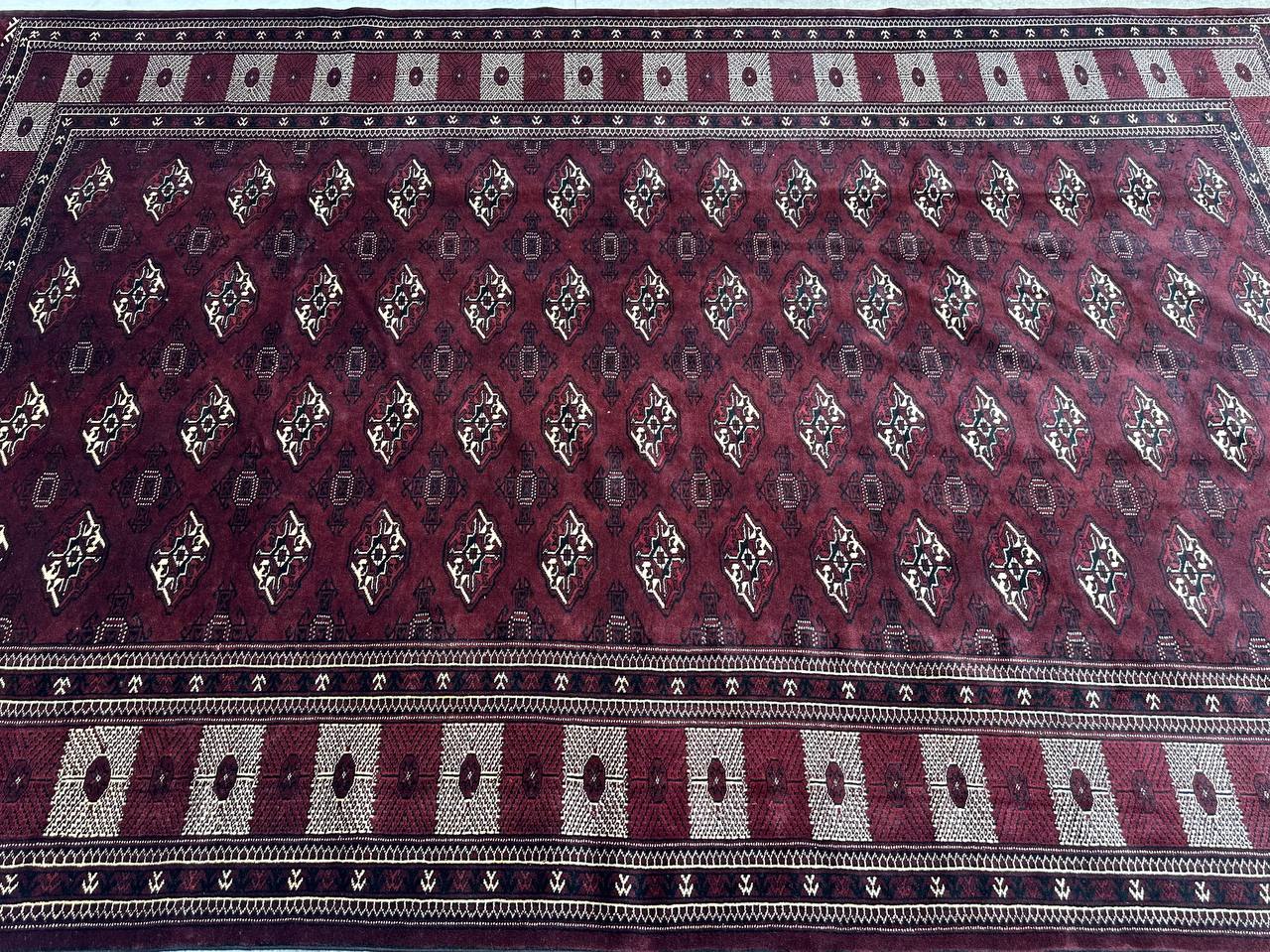 3.8x2.5M Chocolate Tone Turkoman Bokhara Rug - Image 4
