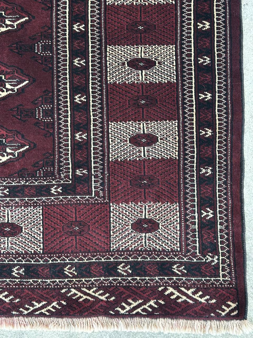 3.8x2.5M Chocolate Tone Turkoman Bokhara Rug - Image 7