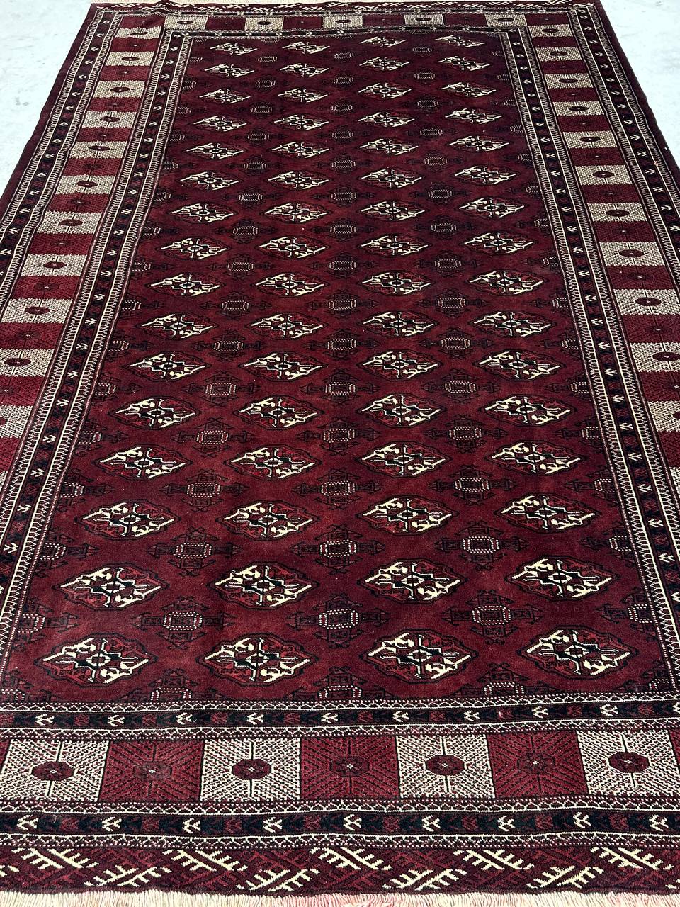 3.8x2.5M Chocolate Tone Turkoman Bokhara Rug - Image 8