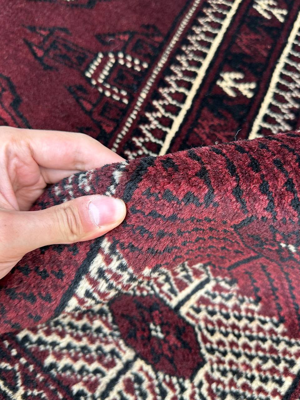 3.8x2.5M Chocolate Tone Turkoman Bokhara Rug - Image 5