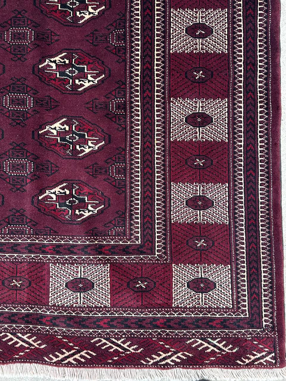 3.8x2.5M Chocolate Tone Turkoman Bokhara Rug - Image 4