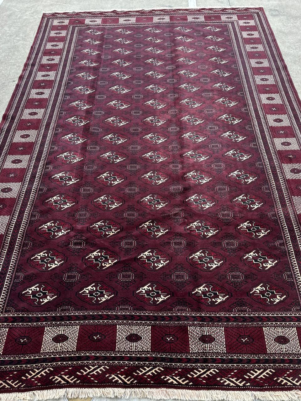 3.8x2.5M Chocolate Tone Turkoman Bokhara Rug - Image 6