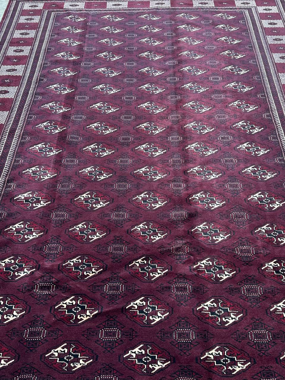 3.8x2.5M Chocolate Tone Turkoman Bokhara Rug - Image 2