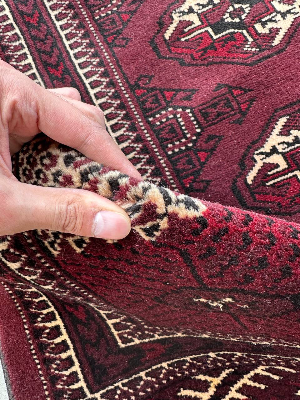 3.8x2.5M Chocolate Tone Turkoman Bokhara Rug - Image 9