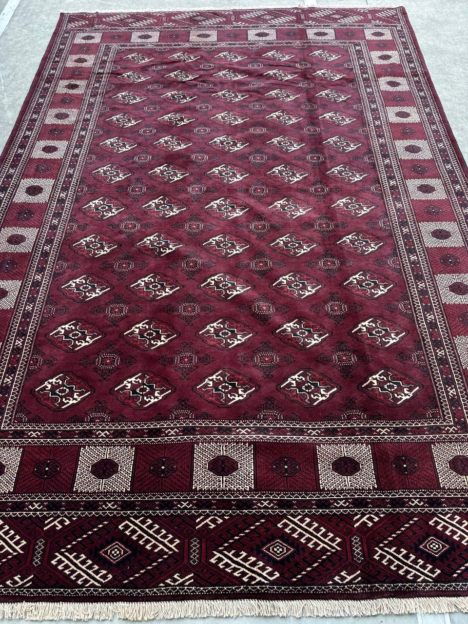 3.8x2.6M Chocolate Tone Turkoman Bokhara Rug - Image 2