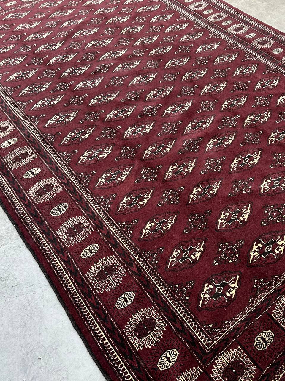 3.9x2.6M Chocolate Tone Turkoman Bokhara Rug - Image 6