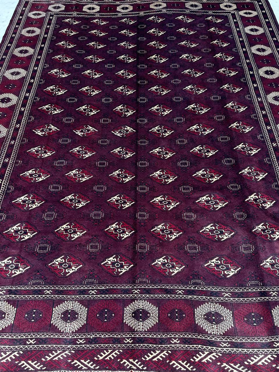 3.8x3M Chocolate Tone Turkoman Bokhara Rug - Image 8