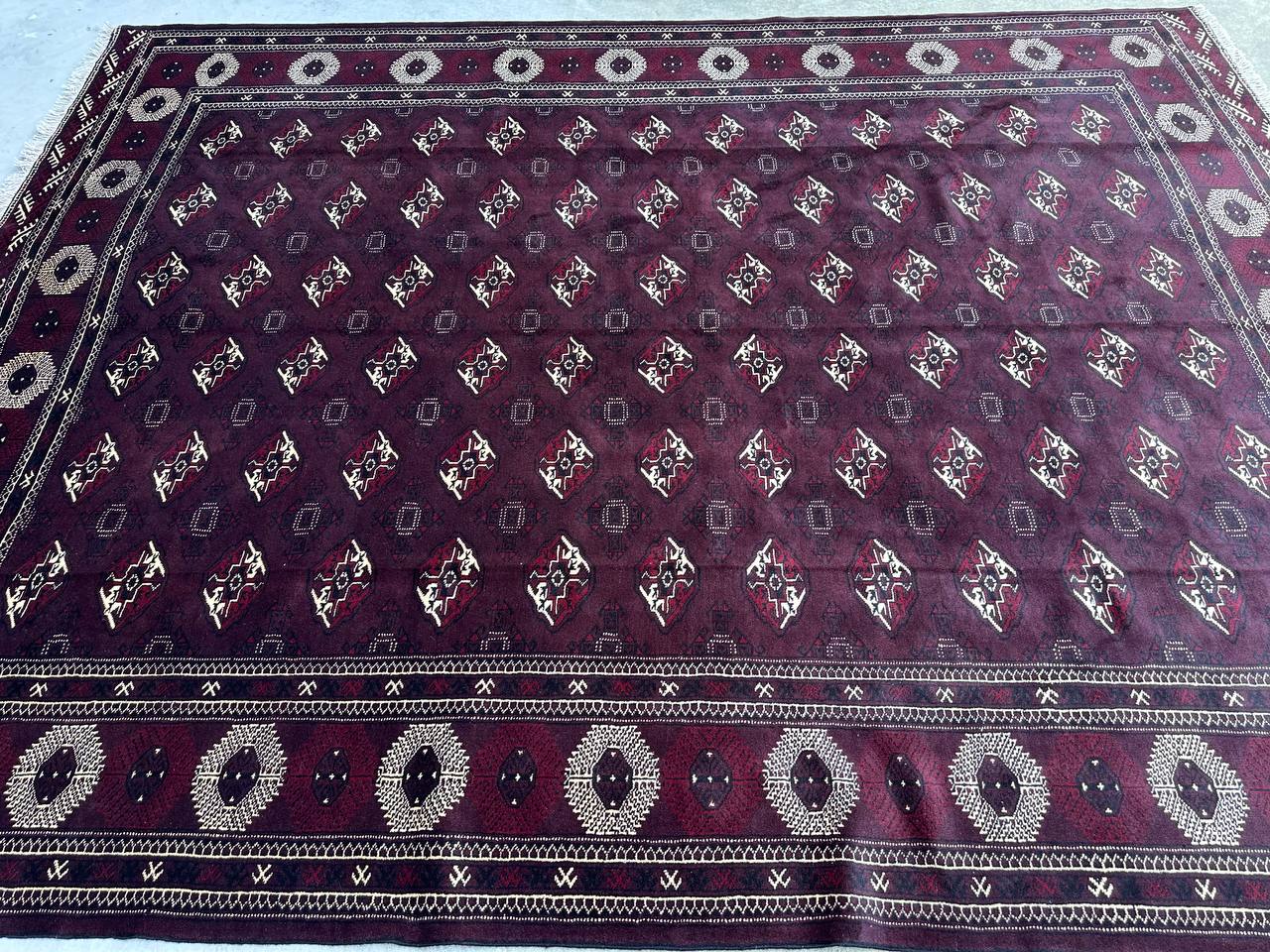 3.8x3M Chocolate Tone Turkoman Bokhara Rug - Image 2