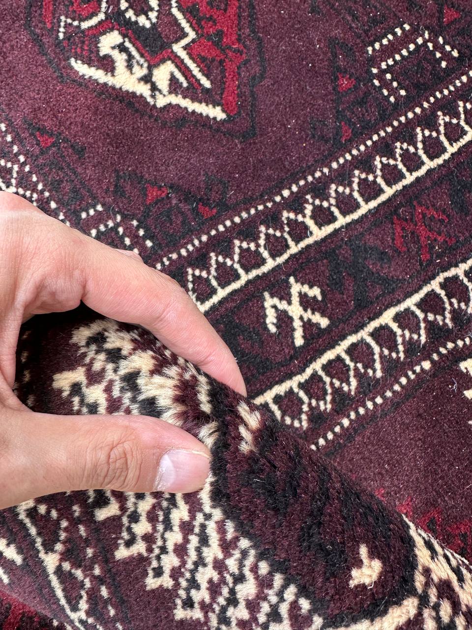 3.8x3M Chocolate Tone Turkoman Bokhara Rug - Image 6