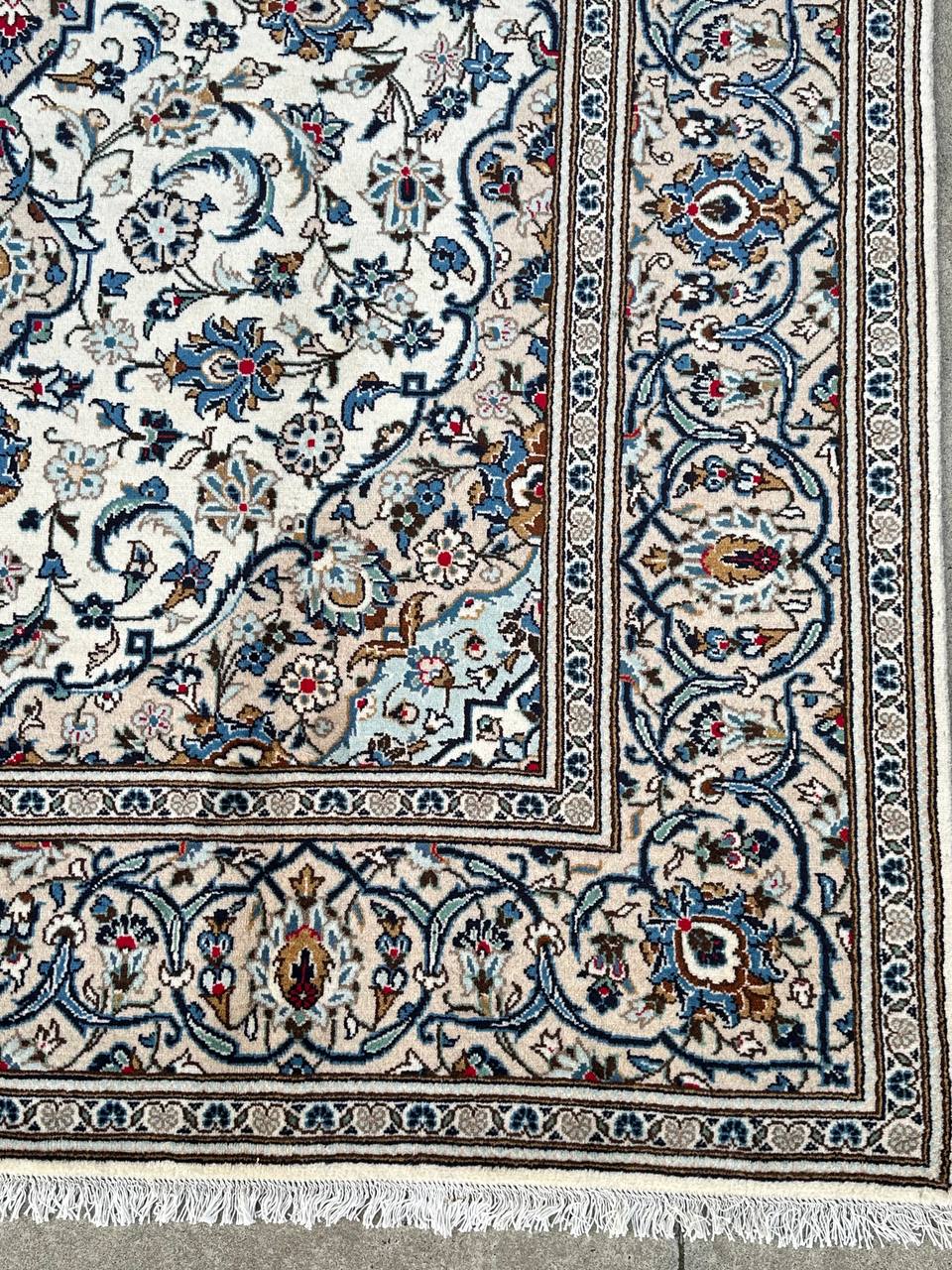 3x2M Beige Persian Kashan Rug - Image 7