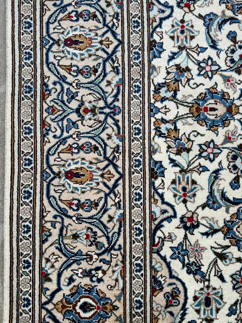 3x2M Beige Persian Kashan Rug - Image 9