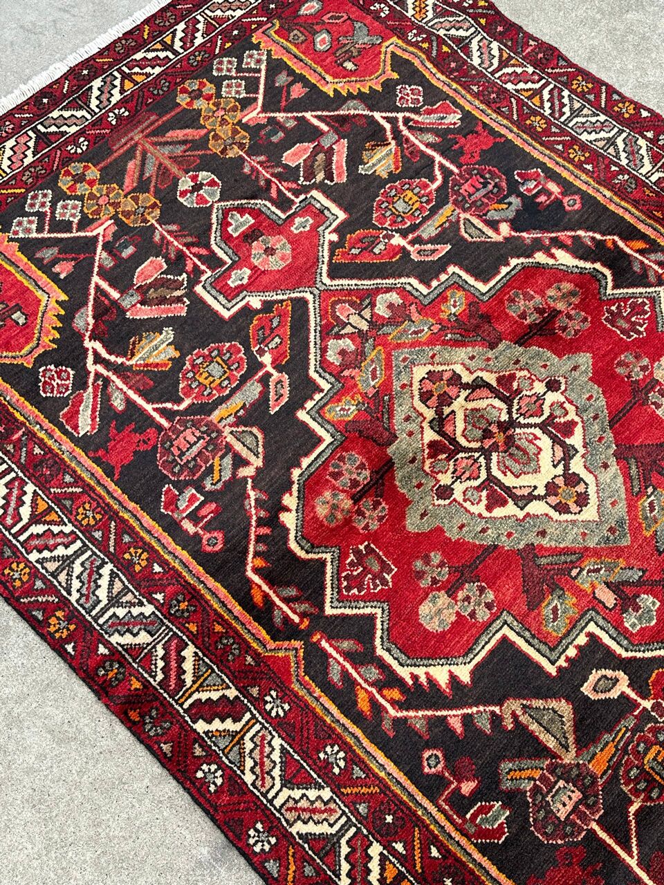 2x1.2M Vintage Persian Saveh Rug - Image 6