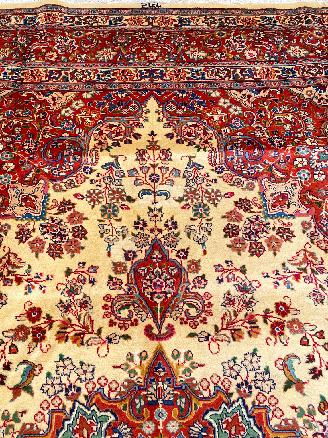 3.4x2.5M Sigend Persian Sabzevar Rug (Repaired) - Image 6