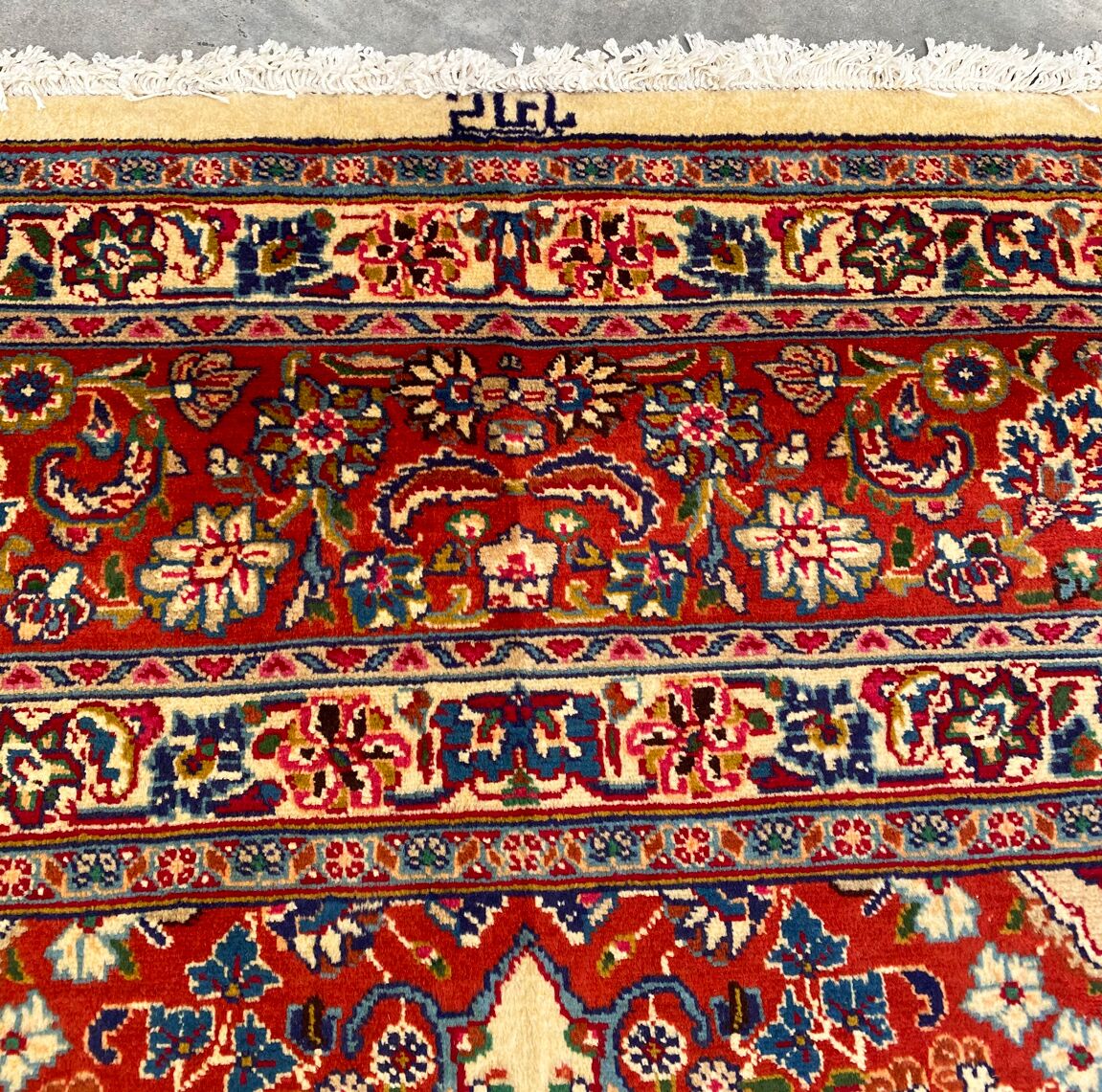 3.4x2.5M Sigend Persian Sabzevar Rug (Repaired) - Image 7