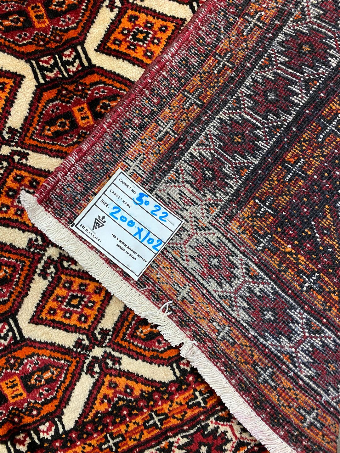 2x1M Persian Balouchi Nomadic Rug - Image 6