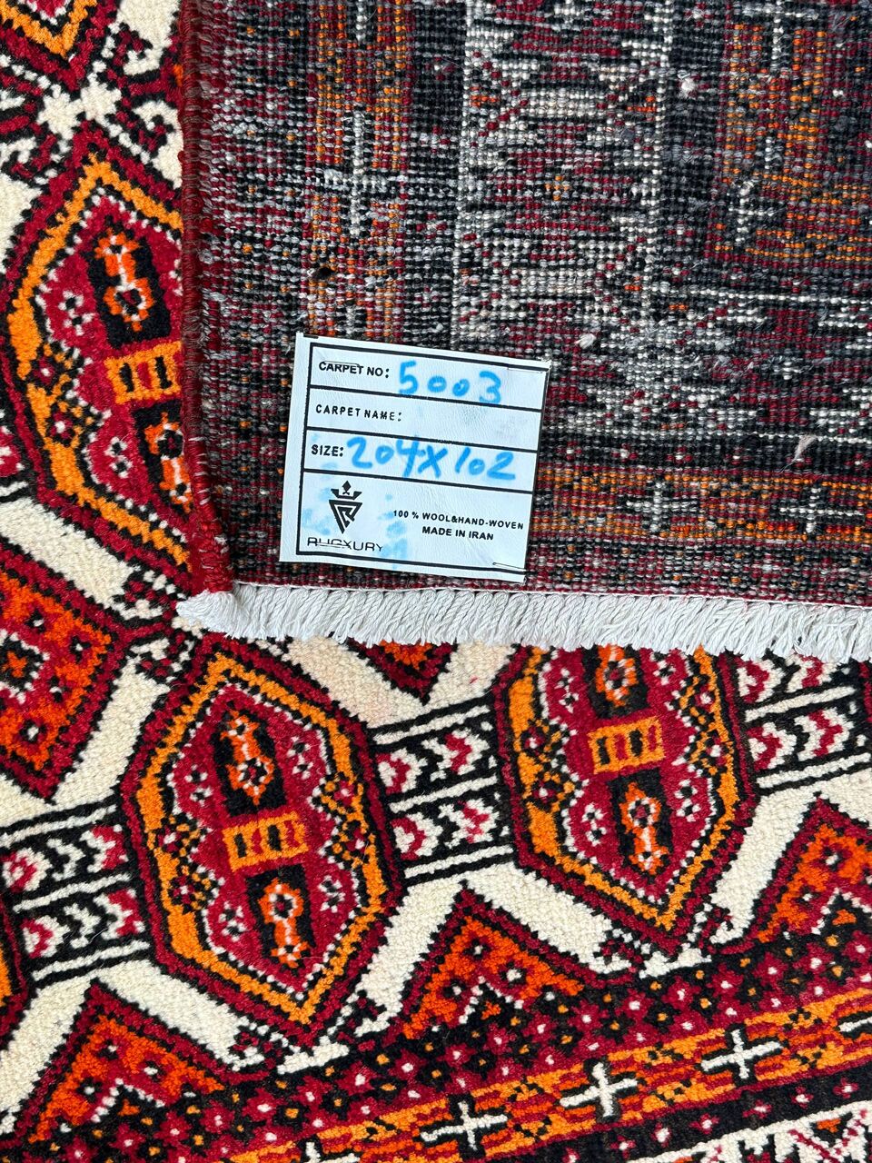 2x1M Persian Balouchi Nomadic Rug - Image 7