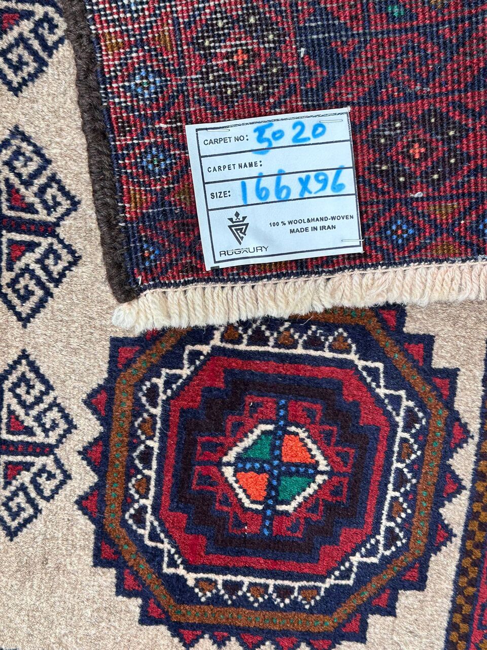 1.7x1M Persian Balouchi Nomadic Rug - Image 6