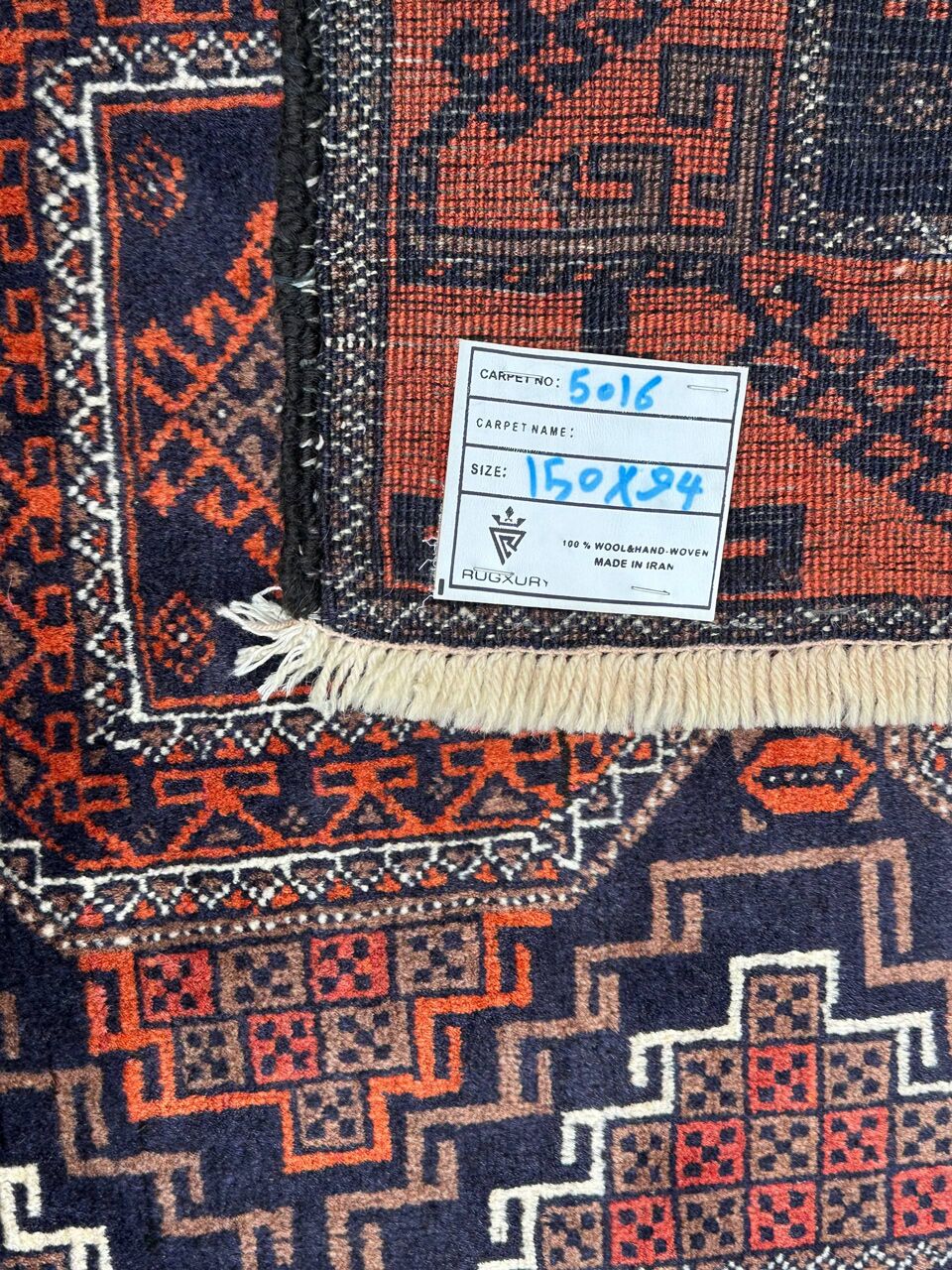 1.5x1M Persian Balouchi Nomadic Rug - Image 6