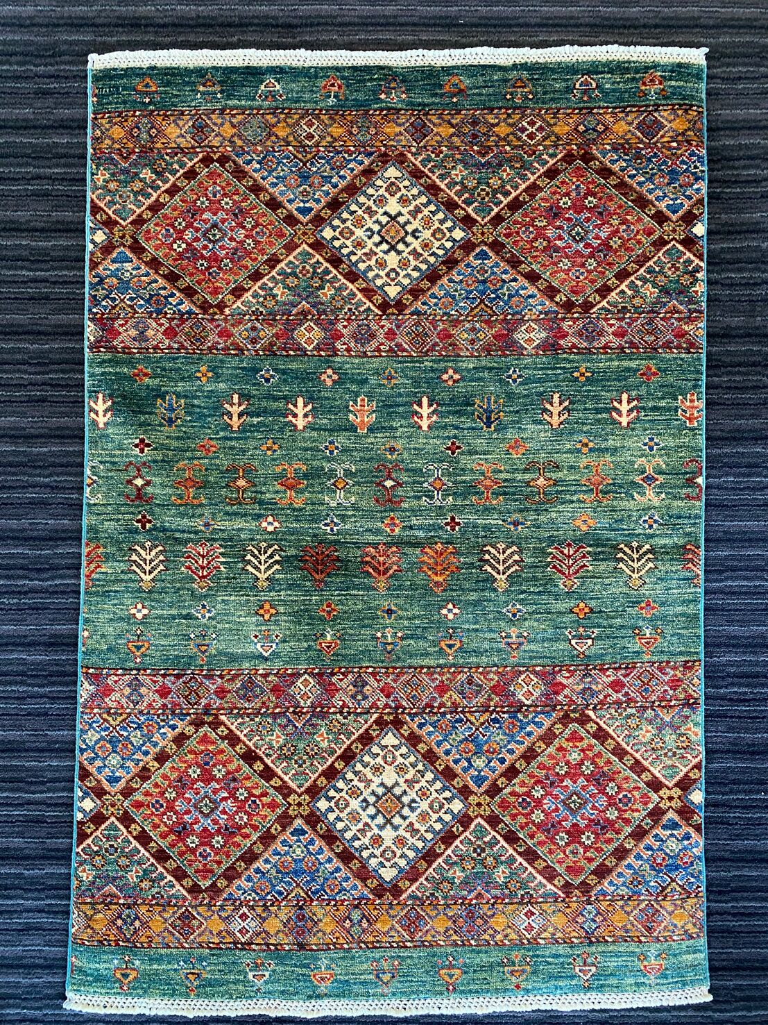 1.5X1 M Super Kazak Afghan Rug - Image 7