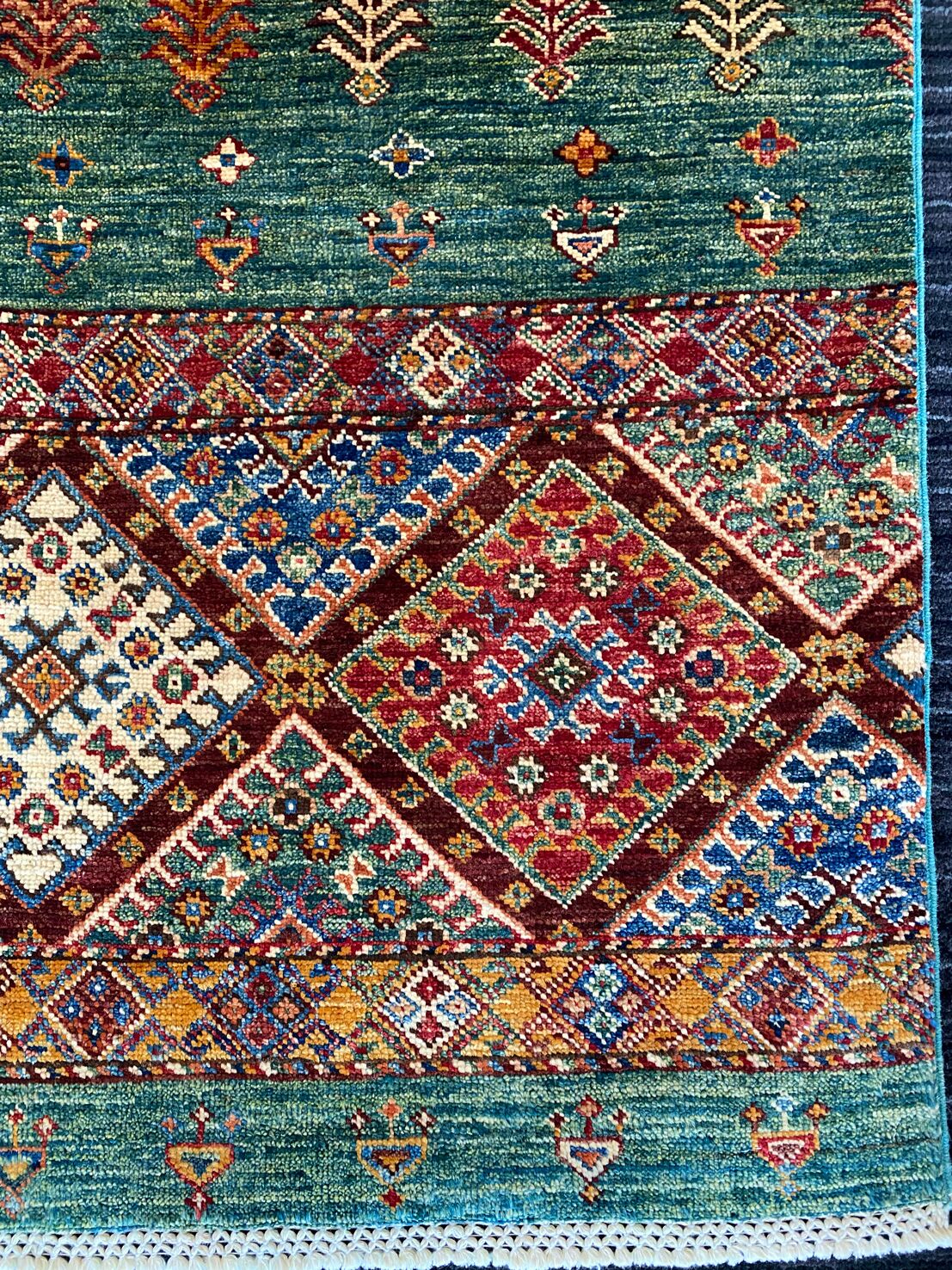 1.5X1 M Super Kazak Afghan Rug - Image 3