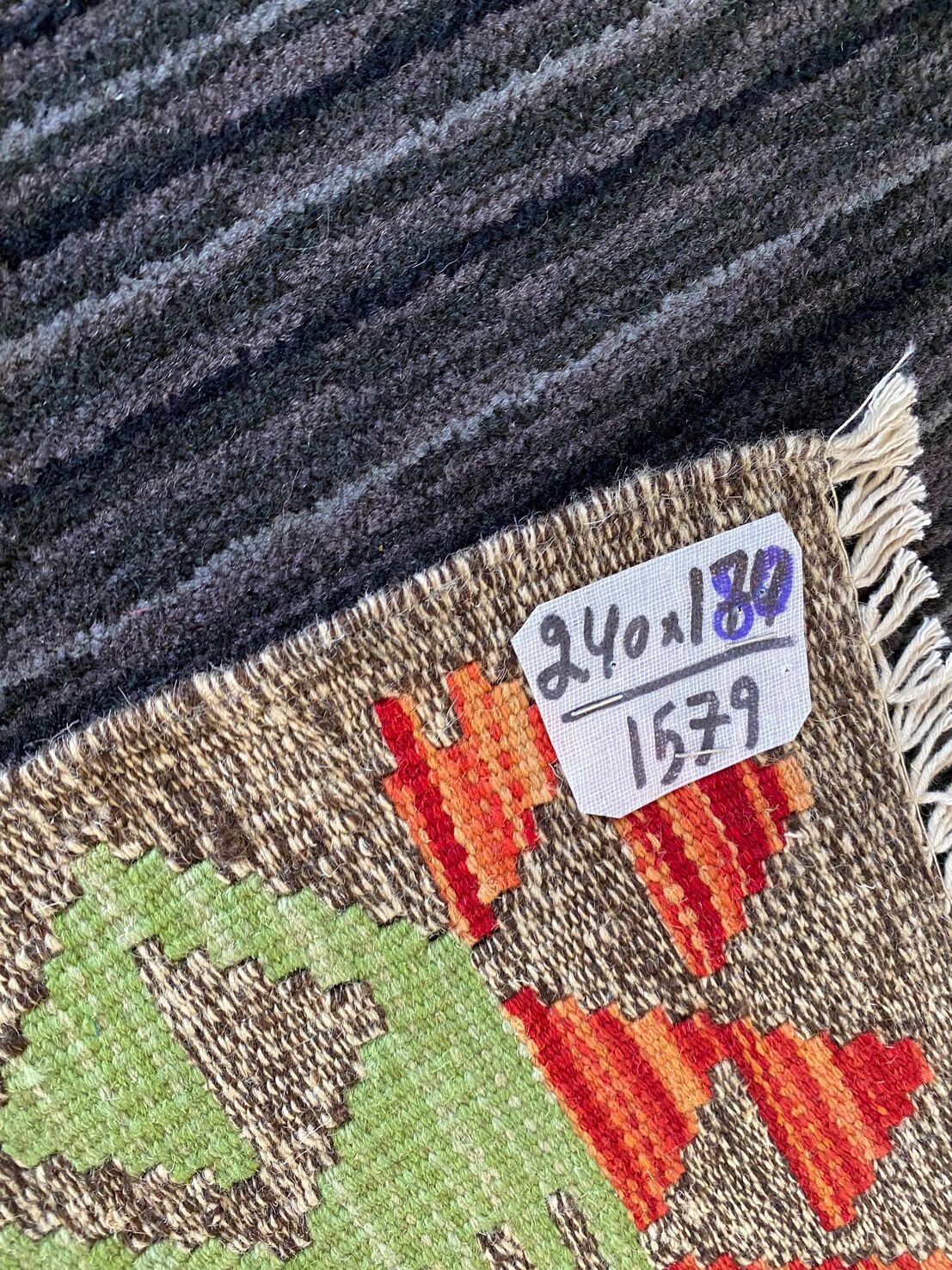 2.4x1.8 M Boho Maymana Afghan Kilim - Image 7
