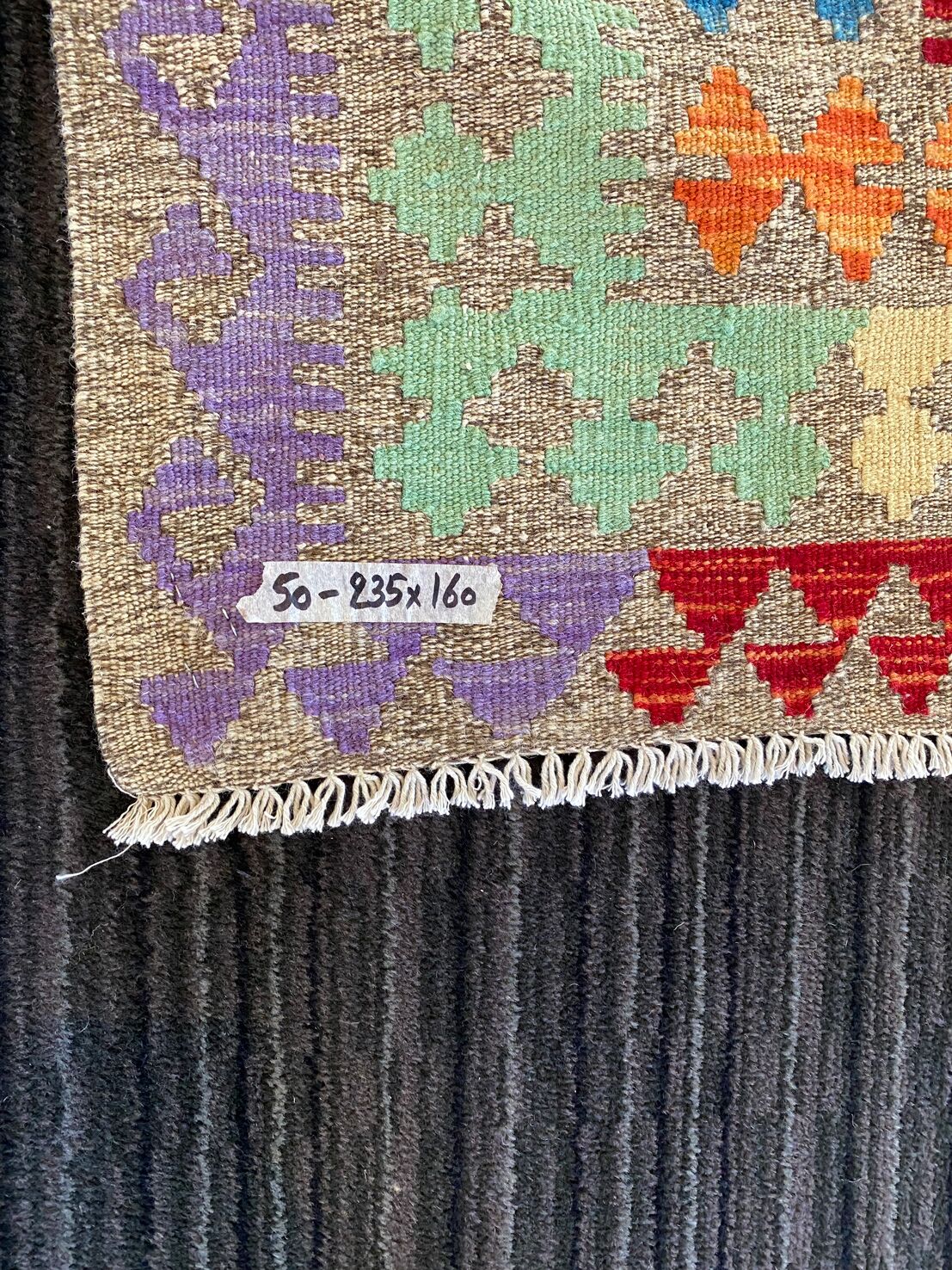 2.4x1.6 M Boho Maymana Afghan Kilim - Image 6