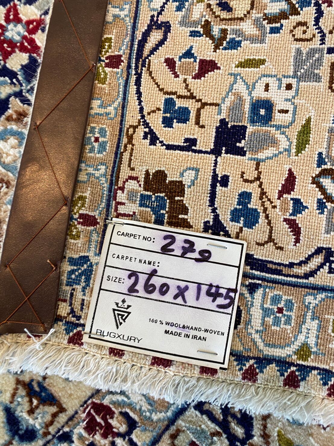 2.6x1.5M Nain Rug Silk Inlaid (9La) - Image 8