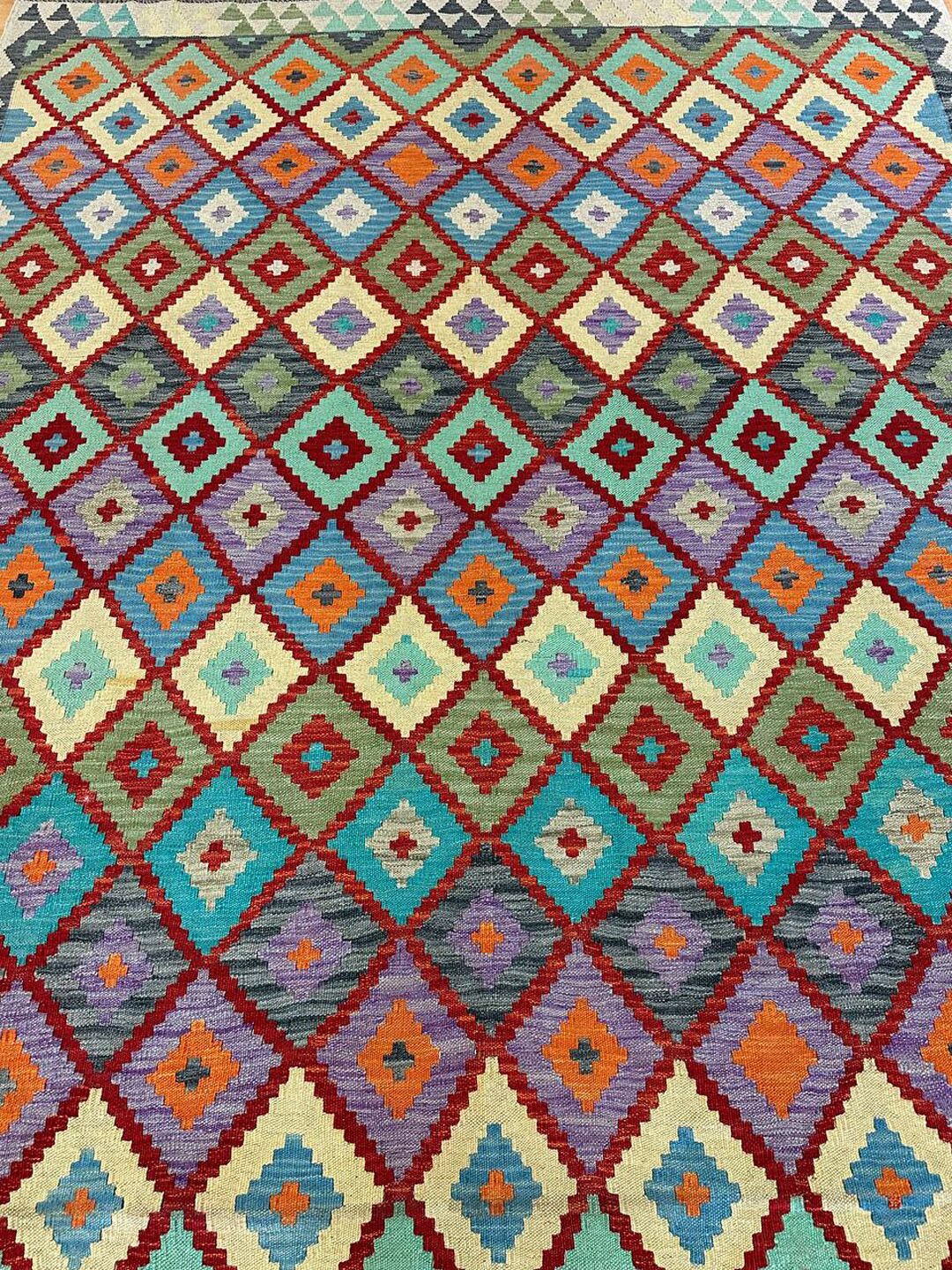 2.8 x 2.07 M Boho Maymana Afghan Kilim Rug
