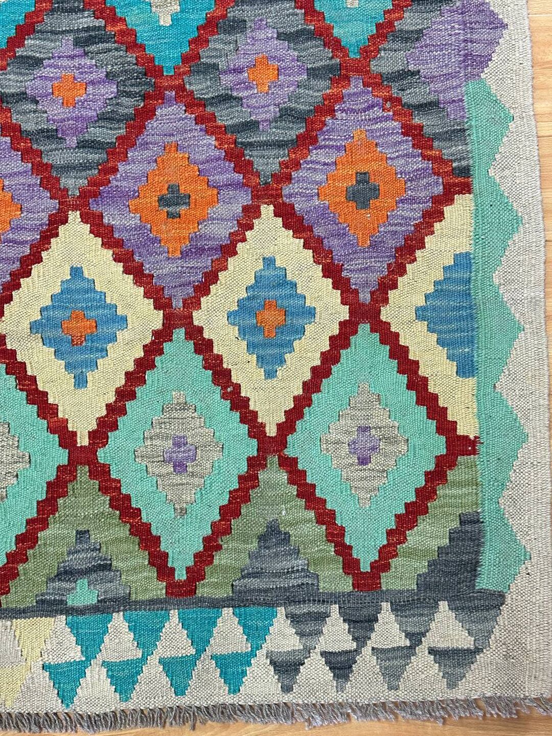 2.8 x 2.07 M Boho Maymana Afghan Kilim Rug - Image 5