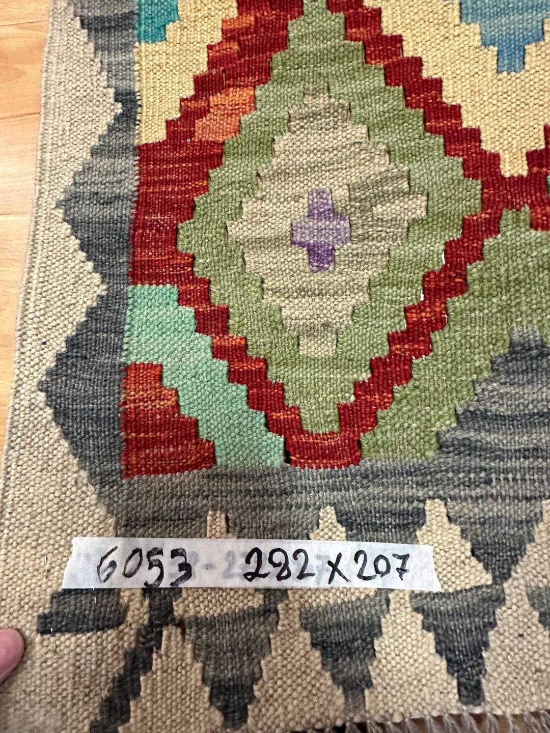 2.8 x 2.07 M Boho Maymana Afghan Kilim Rug - Image 10