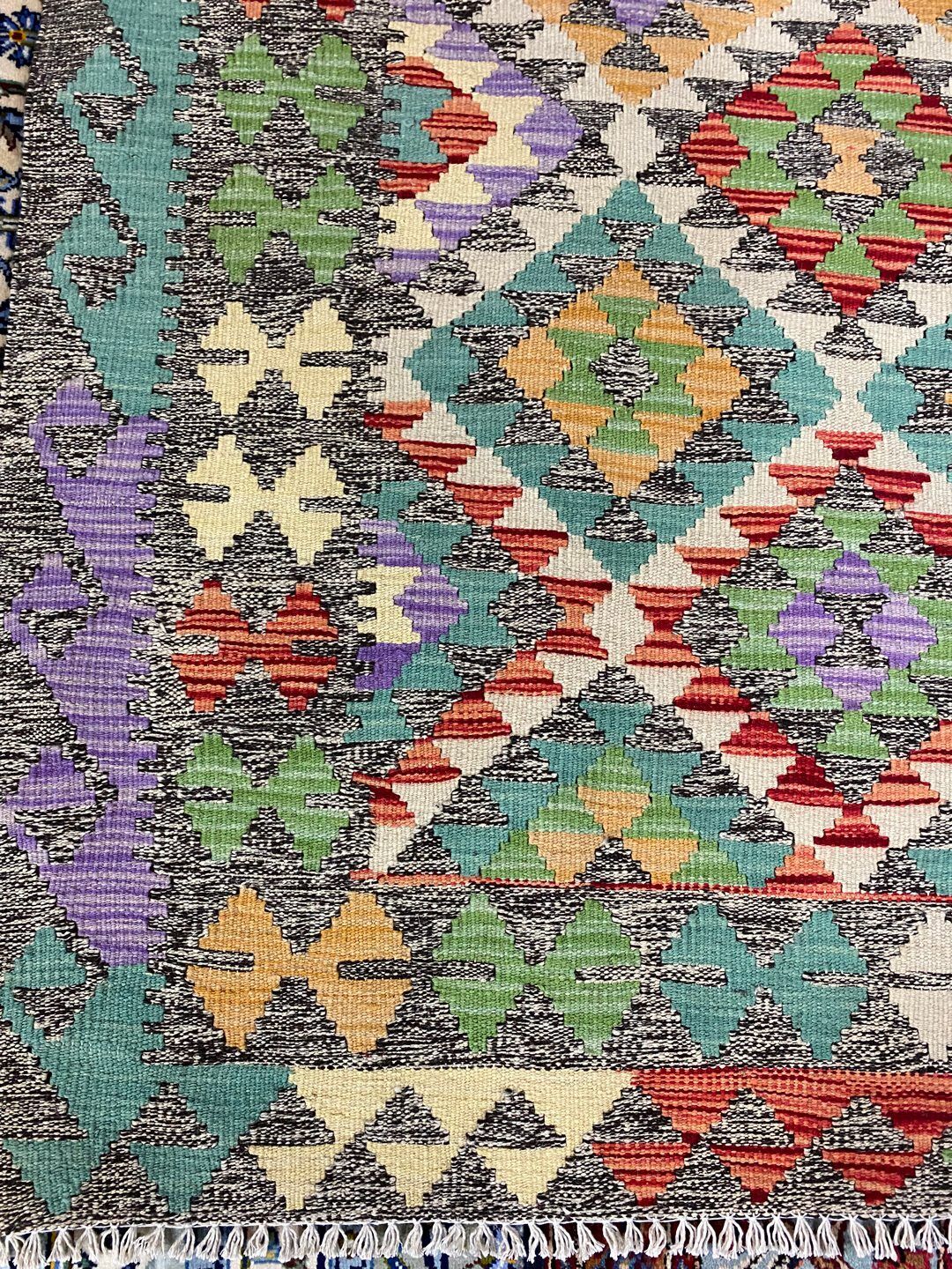 2.5x1.6 M Boho Maymana Afghan Kilim - Image 5