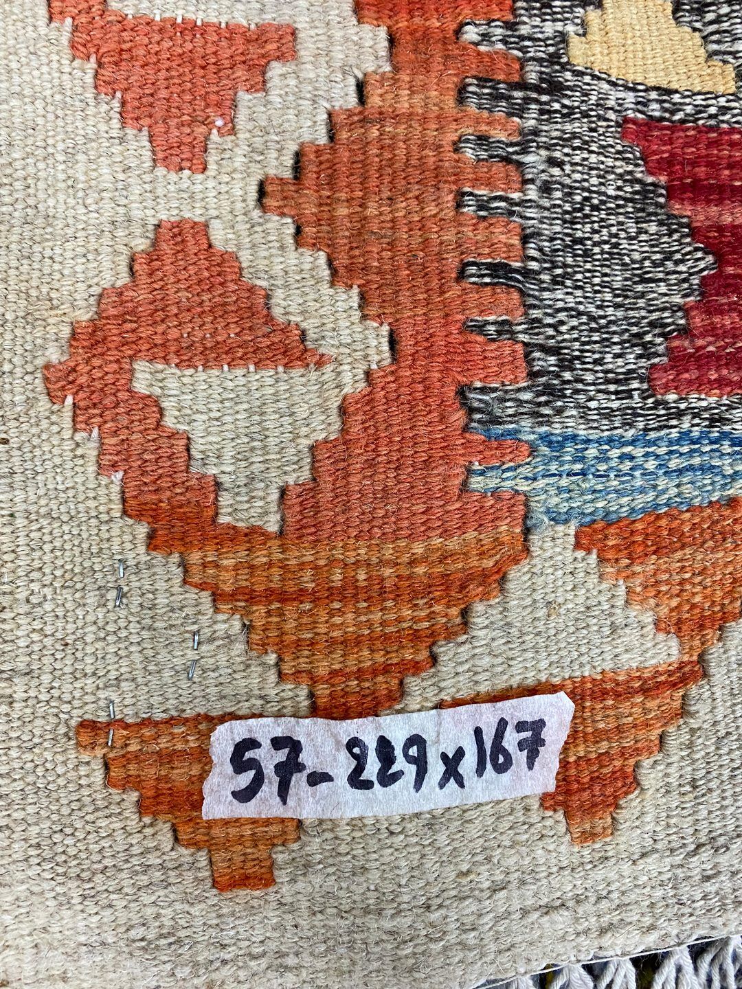 2.3x1.6 M Boho Maymana Afghan Kilim - Image 6