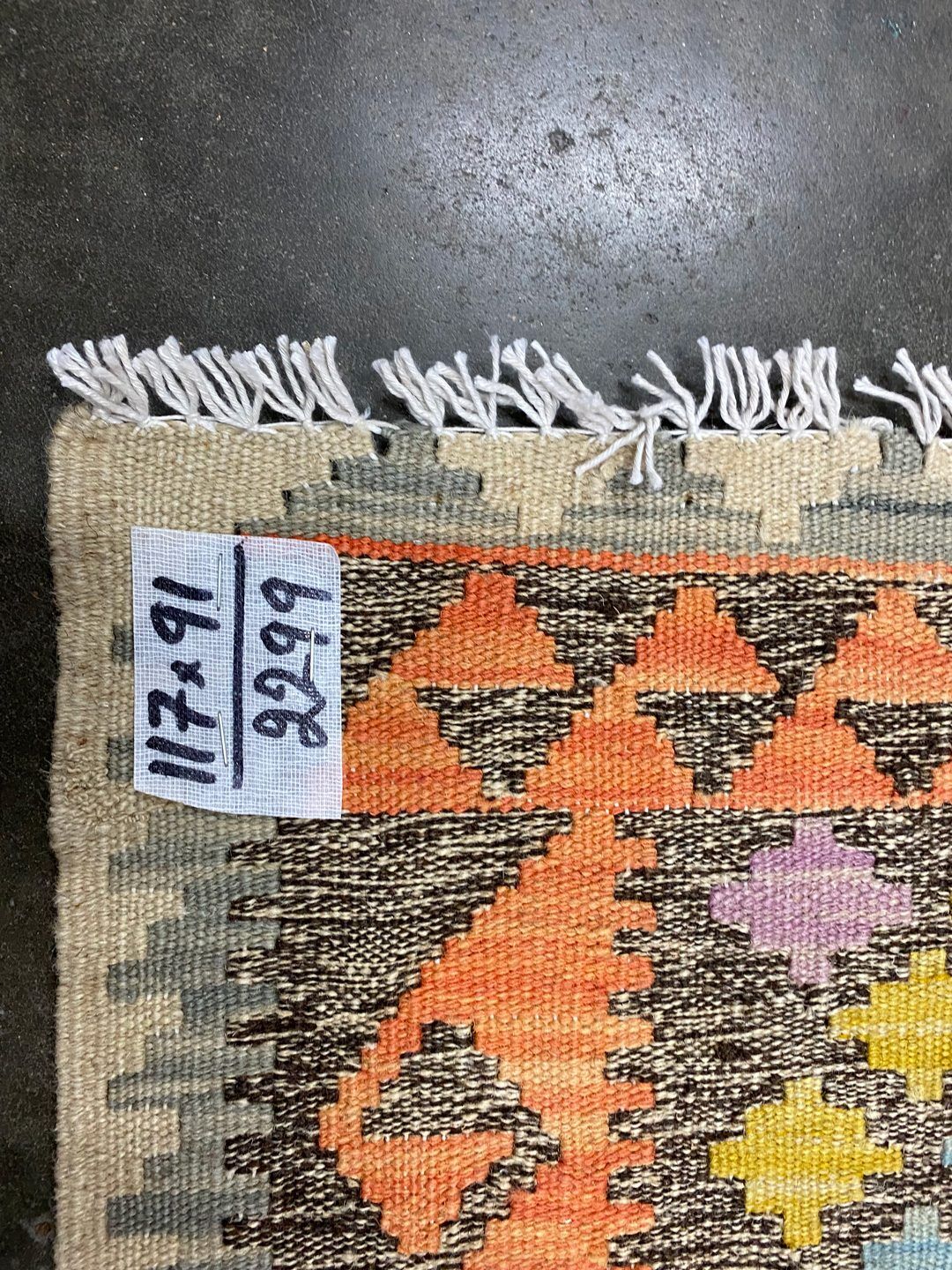 1.2x0.9 M Boho Maymana Afghan Kilim - Image 6