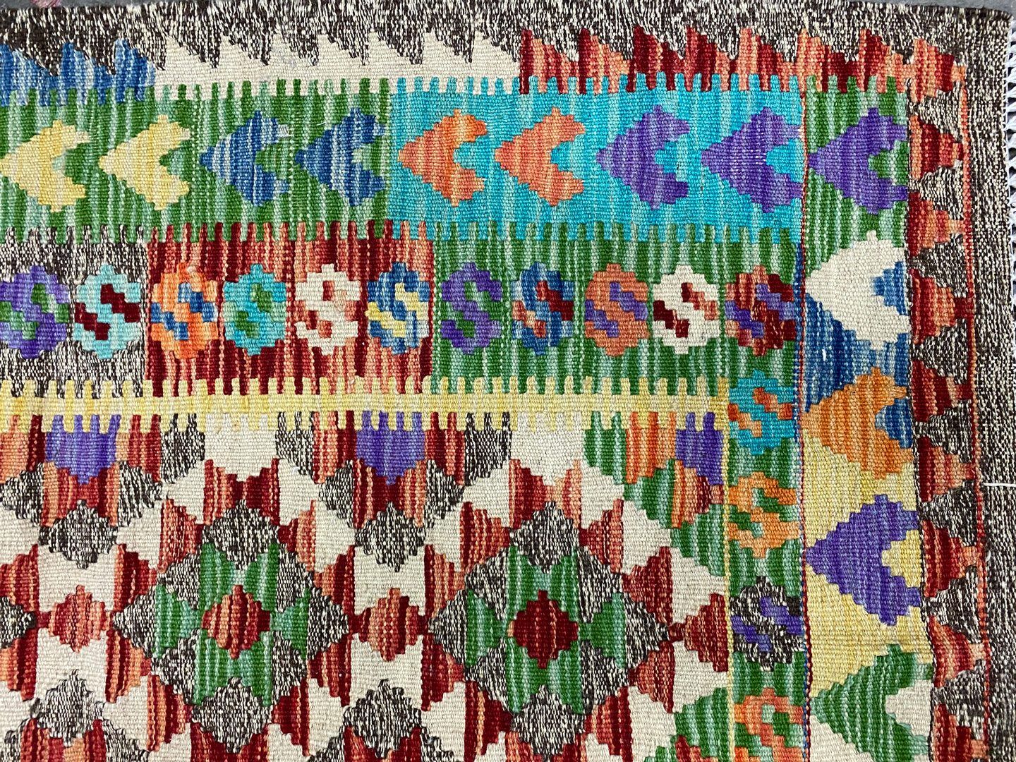 1.2x0.8 M Boho Maymana Afghan Kilim - Image 3